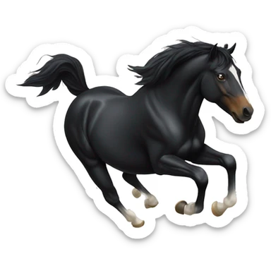 Black horse bucking sticker