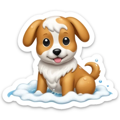 pet Shampoo with foam sticker