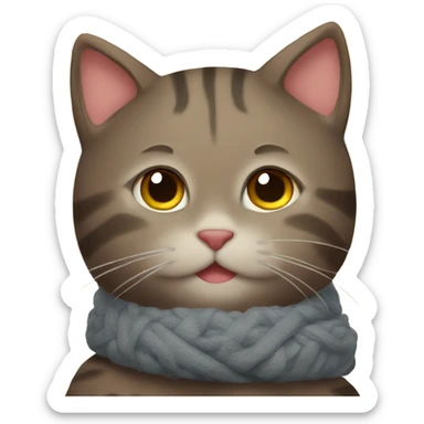 Cozy fall cat sticker