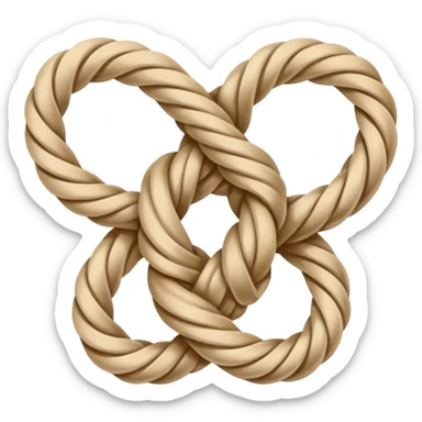 simple tasteful emoji of stylized rope tied in decorative knot, minimal clear design, no explicit content sticker