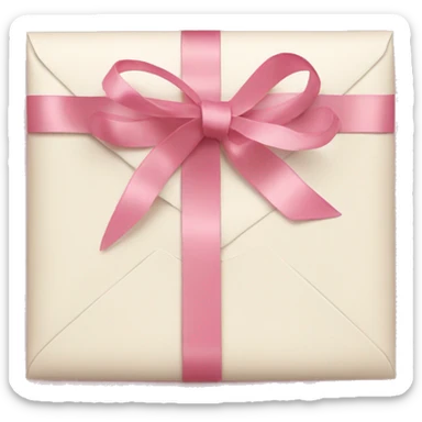 vintage love letters in envelope tied with a baby pink ribbon  sticker