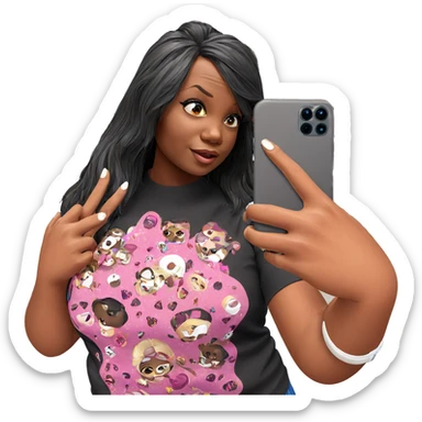 selfie of dark-skinned girl sticker