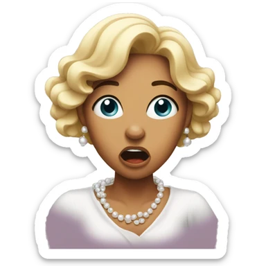 shocked woman clutching  pearls sticker