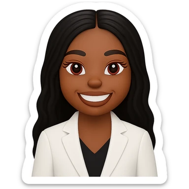 turn the second man in emoji style of the 1st image, match the facial features and match dressing style of the 2nd image, she is wearing white suit sticker