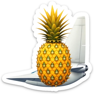 Pinapple on an airplane  sticker