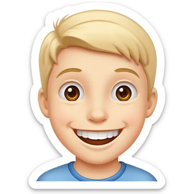 happy kid with big smile sticker