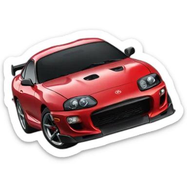 red with black flames toyota supra sticker