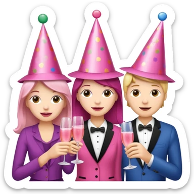 pink champagne cheers sticker