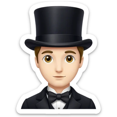 A man with a top hat sticker