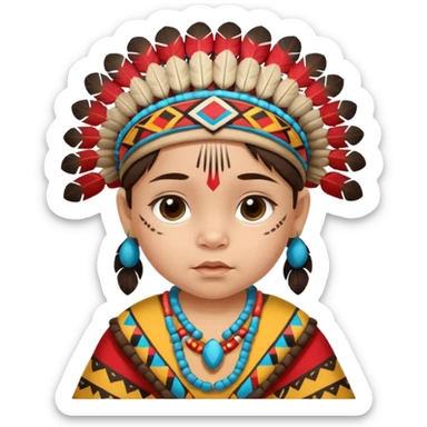 Indiozinho bebê meio branco. com características de índio roupinha de índio rosto também lindo bonitinho  sticker
