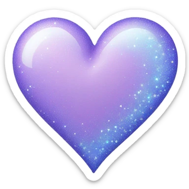 Pastel purple and blue heart with sparkles  sticker