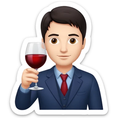 wine expert dark hair man\ sticker