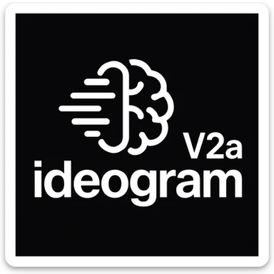 recreate this logo with text of "ideogram V2a", MAKE IT FIT IN SQAURE  sticker