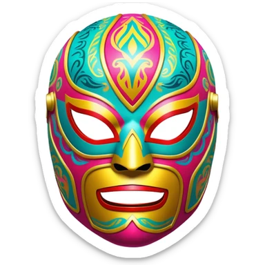 colorful luchador wrestling mask sticker