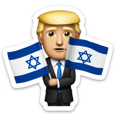 Donald Trump with Israel flag sticker