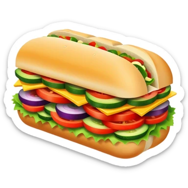 Subway sandwich with a lot of veggies sticker