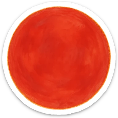 ghibli style red sun with no face sticker