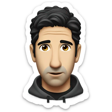 younger David Schwimmer very sad sticker