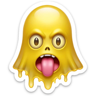 Yellow cyclops ghost with tongue sticking out sticker