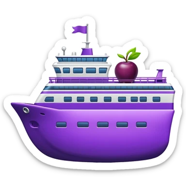 A ferry with a plum sticker