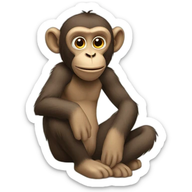 Monkey sitting ona donkey sticker