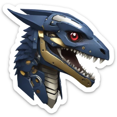 Futuristic Mechanical Sergal-raptor-nargacuga-vernid sticker