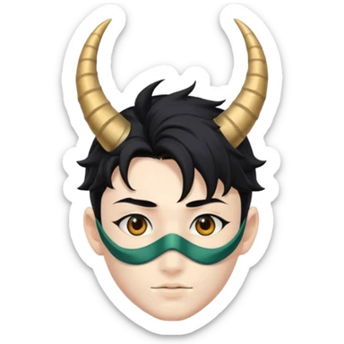 Masked anime boy whit horns sticker