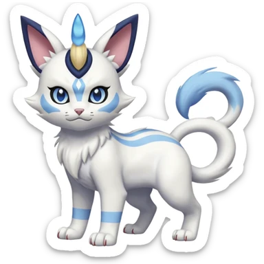 Delcatty-Absol-Meowth-Gatomon-fusion, full body sticker