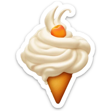 Whipped cream on peach sticker