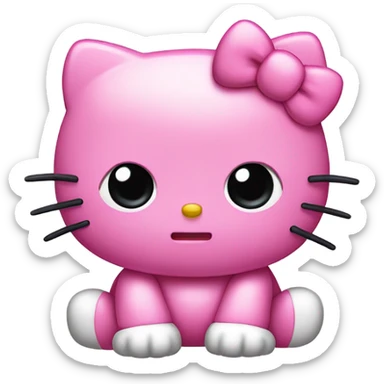 pink hello kitty crying sticker