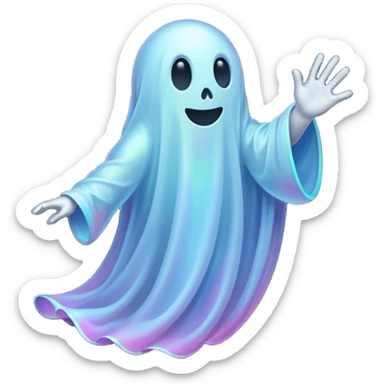 A holographic ghost running sticker