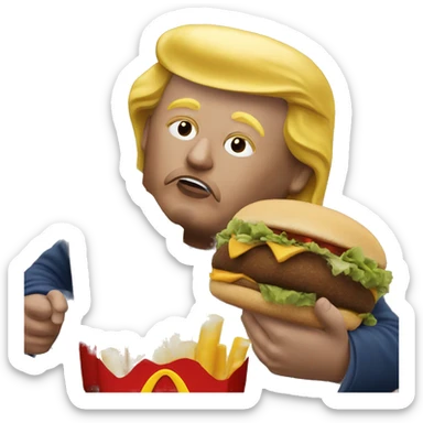 Donald trump eating McDonalds with Jesus sticker