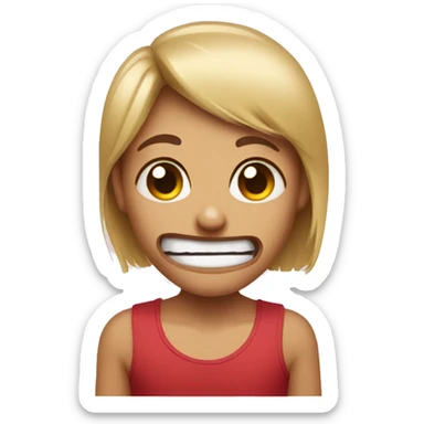 Face with heart eyes aggressively biting bottom lip sticker