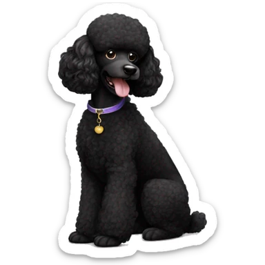 Black poodle sticker
