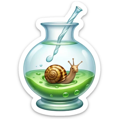 Snail in a glass vase sticker