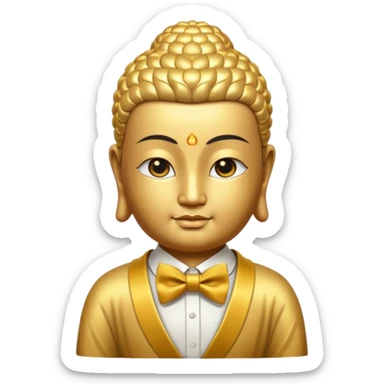 The Buddha in golden bow tie sticker