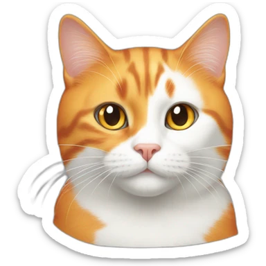 Orange cat and Pure white cat sticker