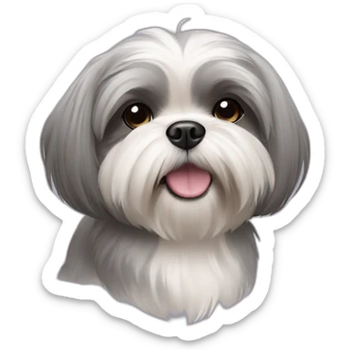 a grey shih tzu sticker