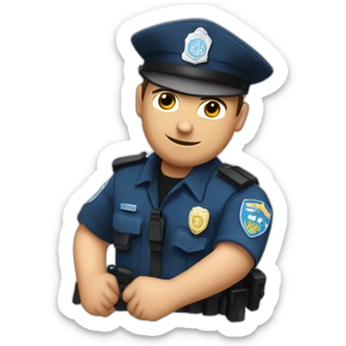 Un policier qui a un logo avec écrit HPD sticker