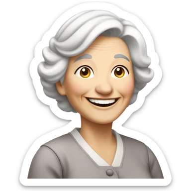 happy white skin grandma sticker