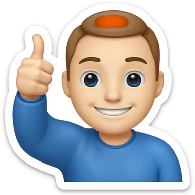 a blue emoji holding up a thumbs up gesture sticker