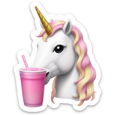 a unicorn with a pink shirt on drinking boba sticker