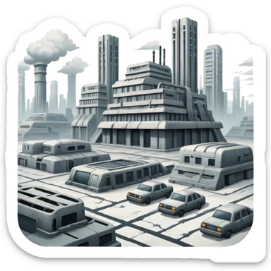 Dystopian Apocalyptic Aesthetic Scenery Deco sticker
