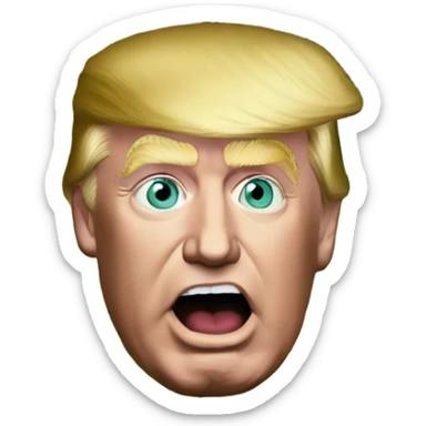 Donald trump with money symbols instead of eyes sticker
