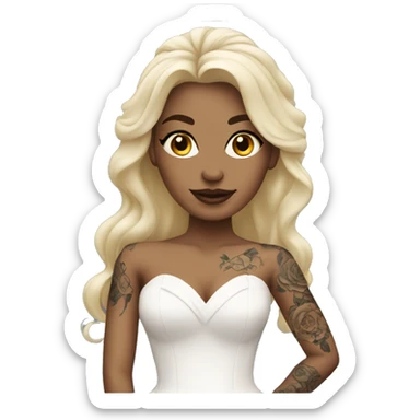 Blonde bride with tattoos sticker