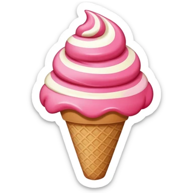 Ice cream of strawberry sticker
