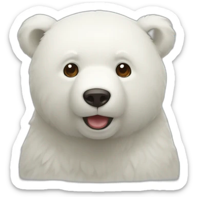 Ours mignon blanc sticker