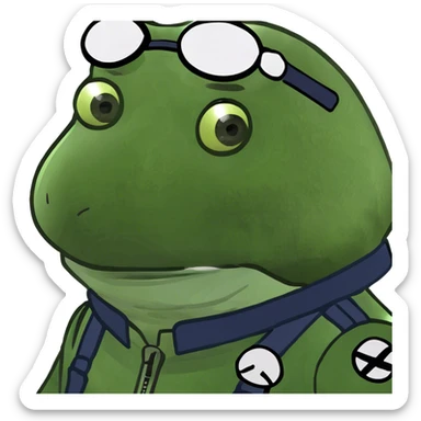 bufo dressed as pilot, zoomed out sticker