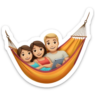 two people in a hammock sticker