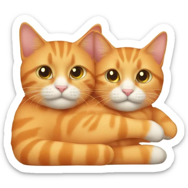 two orange cats cuddling sticker